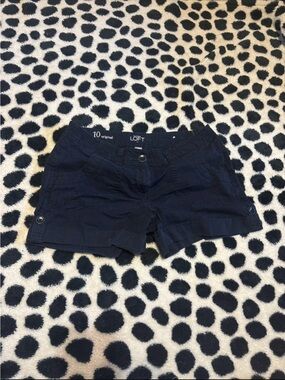 LOFT Navy Roll-Cuff Casual Bermuda Shorts
